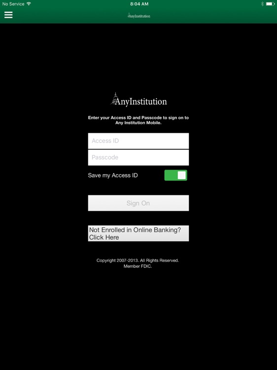 Any Institution for iPad