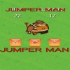 Jumper man on the road