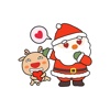 Santa And Deer - Christmas Holidays Stickers