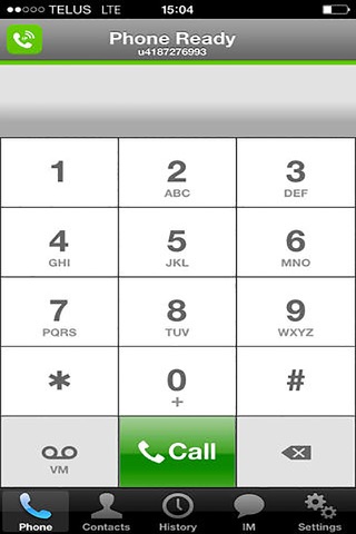TELUS BVoIP Mobile for iPhone screenshot 2