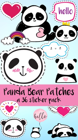 Panda Bear Patches Sticker Pack(圖1)-速報App