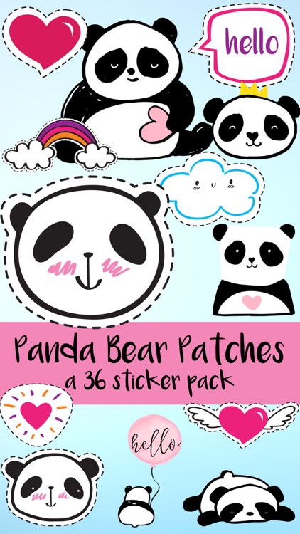 Panda Bear Patches Sticker Pack