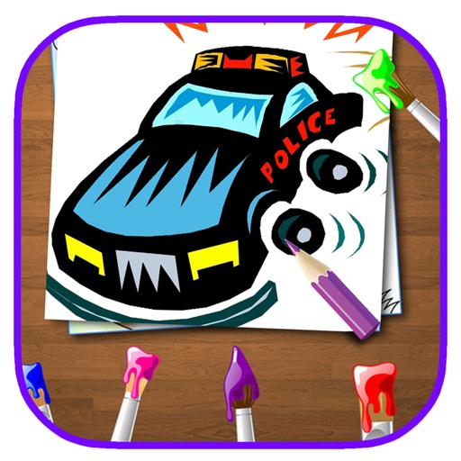 Police Car Coloring Page Game Toddler Education icon