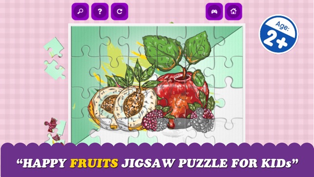 活潑的水果拼圖益智遊戲