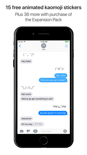 Gificons - Animated Kaomoji Stickers for iMessage(圖1)-速報App