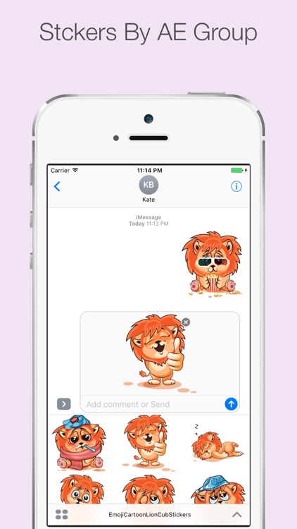Emoji Cartoon Lion Cub Stickers