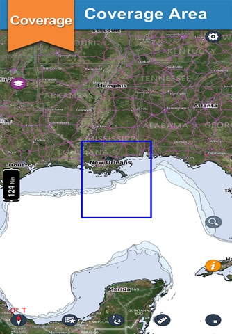 Mississippi offline nautical gps chart for boating screenshot 2