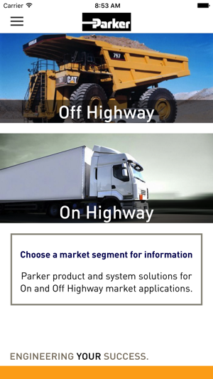 Parker Mobile Product Selector