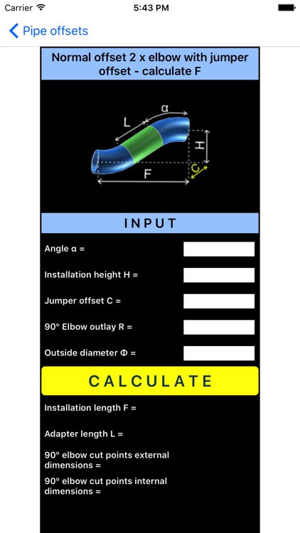 Pipe offset calculation screenshot-3