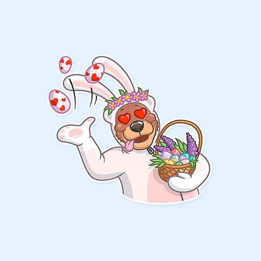 Easter Bear-bunny Stickers icon