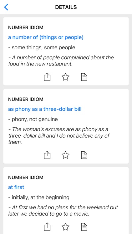 Number & Body idioms