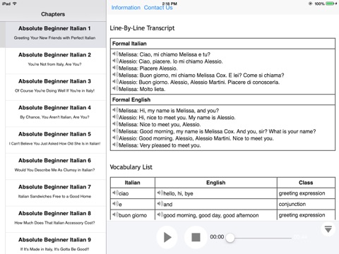 Intro to Italian Language and Culture for iPad screenshot 2