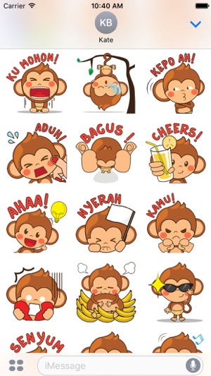 Chiki the funny monkey 2 for iMessage Sticker(圖2)-速報App