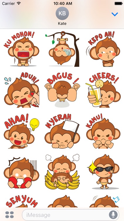 Chiki the funny monkey 2 for iMessage Sticker