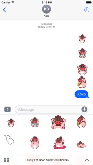 Lovely Fat Boar Animated Stickers For iMessage(圖3)-速報App