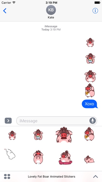 Lovely Fat Boar Animated Stickers For iMessage