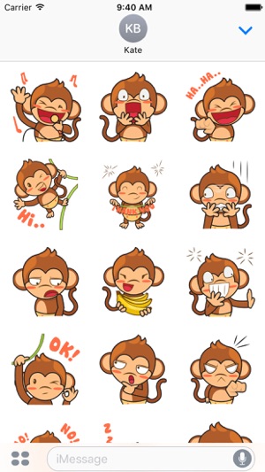 Chiki, the funny monkey for iMessage Sticker(圖1)-速報App