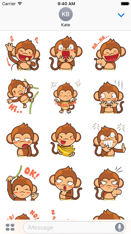 Chiki, the funny monkey for iMessage Sticker