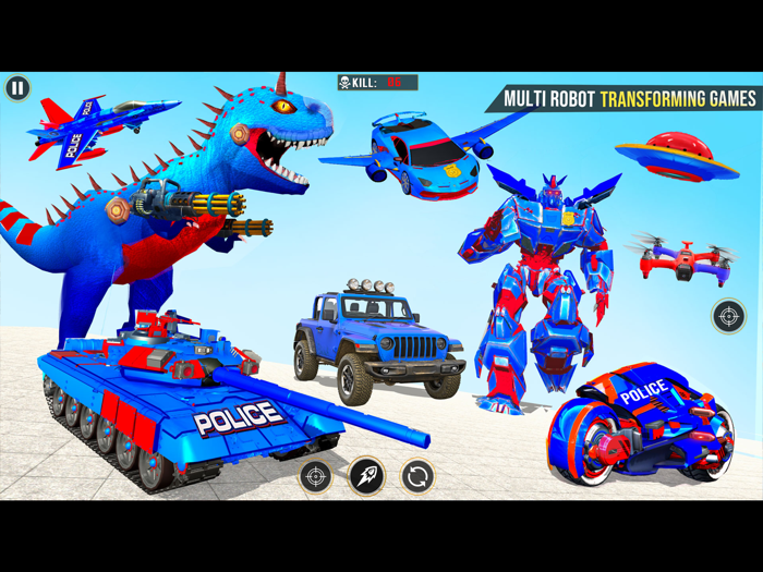 Dino Robot Car Games
