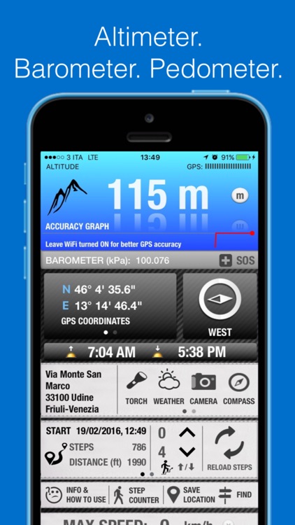 Altimeter GPS PRO - with Barometer, Maps, Compass