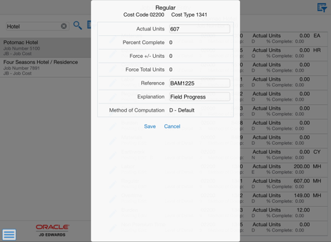 Project Status Tablet for JDE E1 screenshot 3