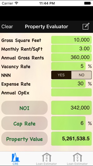 CRE: Commercial Real Estate Calculator