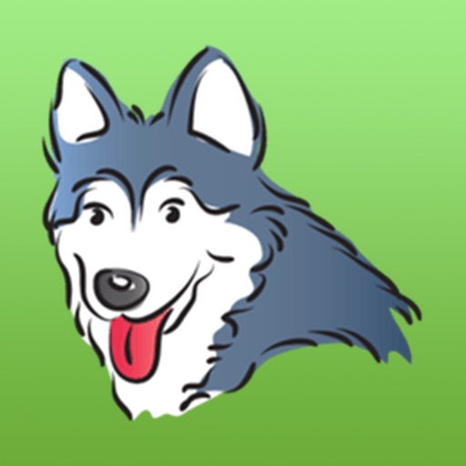 Blue Husky Dog Emoji Sticker icon