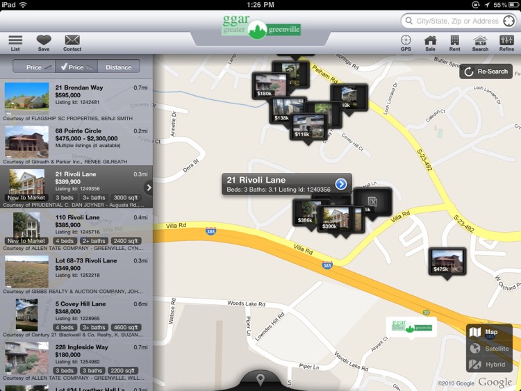 Greater Greenville SC Mobile Real Estate for iPad