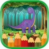 Dinosaur Coloring Book Game and Page for Kids