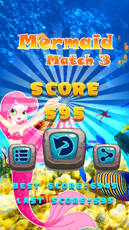 Mermaid Match 3 Puzzle-Mermaid Drag Drop Line Game