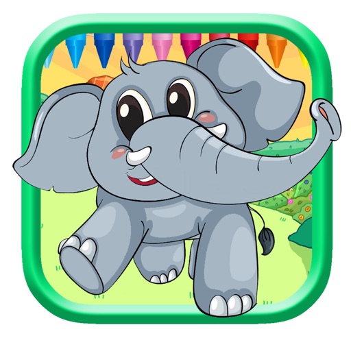 Kids Elephant Coloring Page Game Educational iOS App