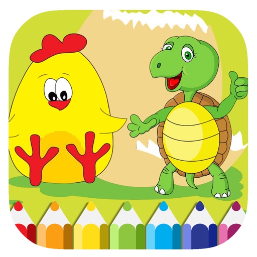 Draw Turtle And Chicken Coloring Games Edition Icon