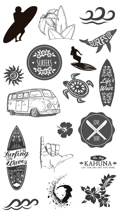 Aloha Surf Stickers - Black Edition