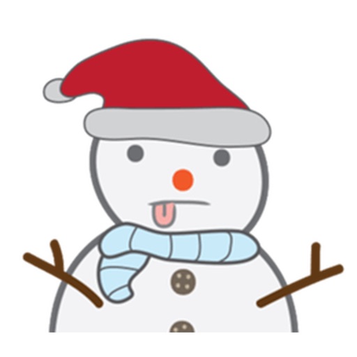 Cute Snowman With A Red Hat Stickers icon