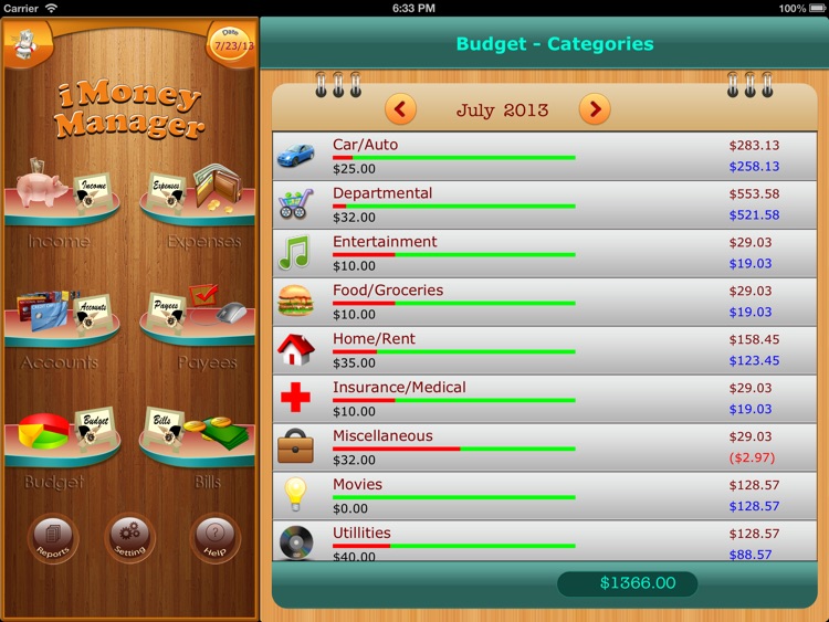 Home Budget Manager HD for iPad