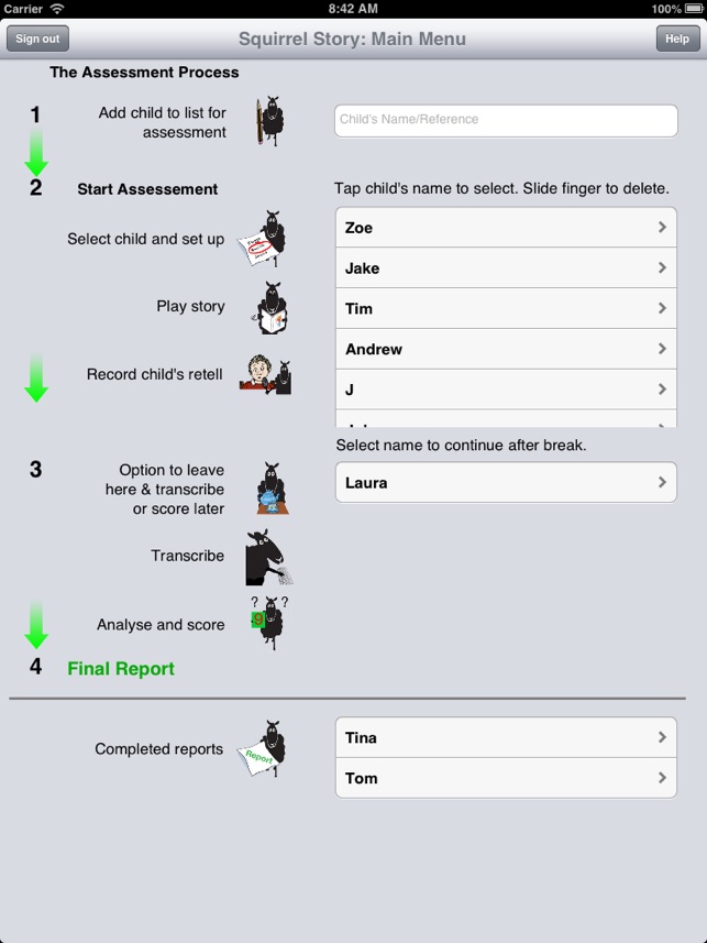 Squirrel Story Assessment