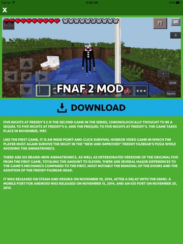 FNAF MOD FOR MINECRAFT PC GAME screenshot 2