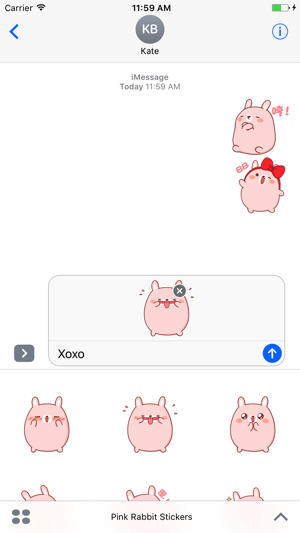 Pink Rabbit Stickers For iMessage(圖3)-速報App