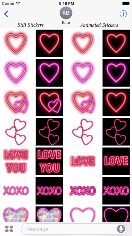 Hearts+ Animated Sticker Pack for iMessage