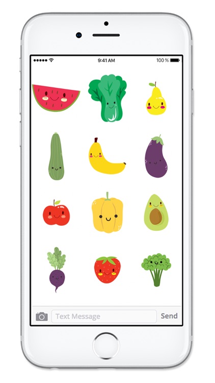 Cute Fruit and Vegetable Fun Food Sticker Pack