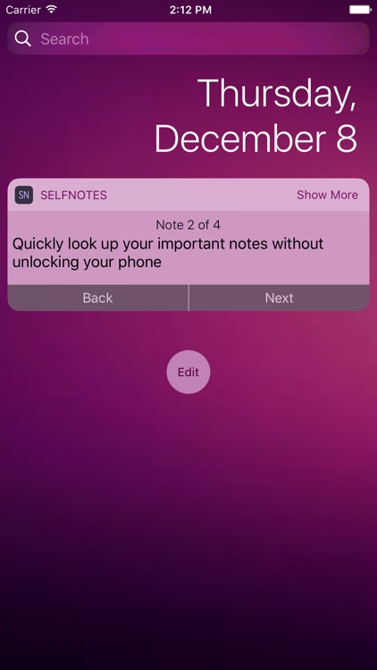 SelfNotes Widget