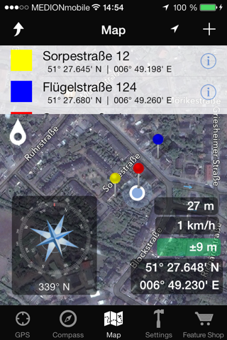 GPS & Maps: Track Coordinates, Compass + Waypoints - náhled