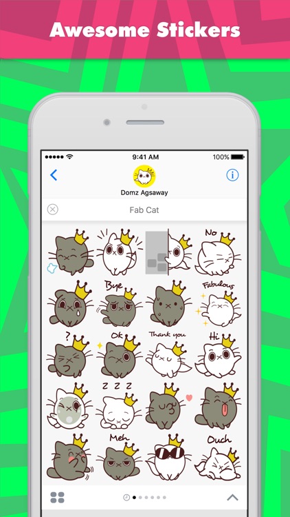 Fab Cat stickers by Domz Agsaway