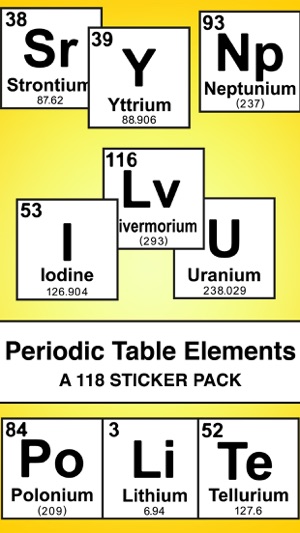 Periodic Table of Elements Black & White Stickers(圖1)-速報App