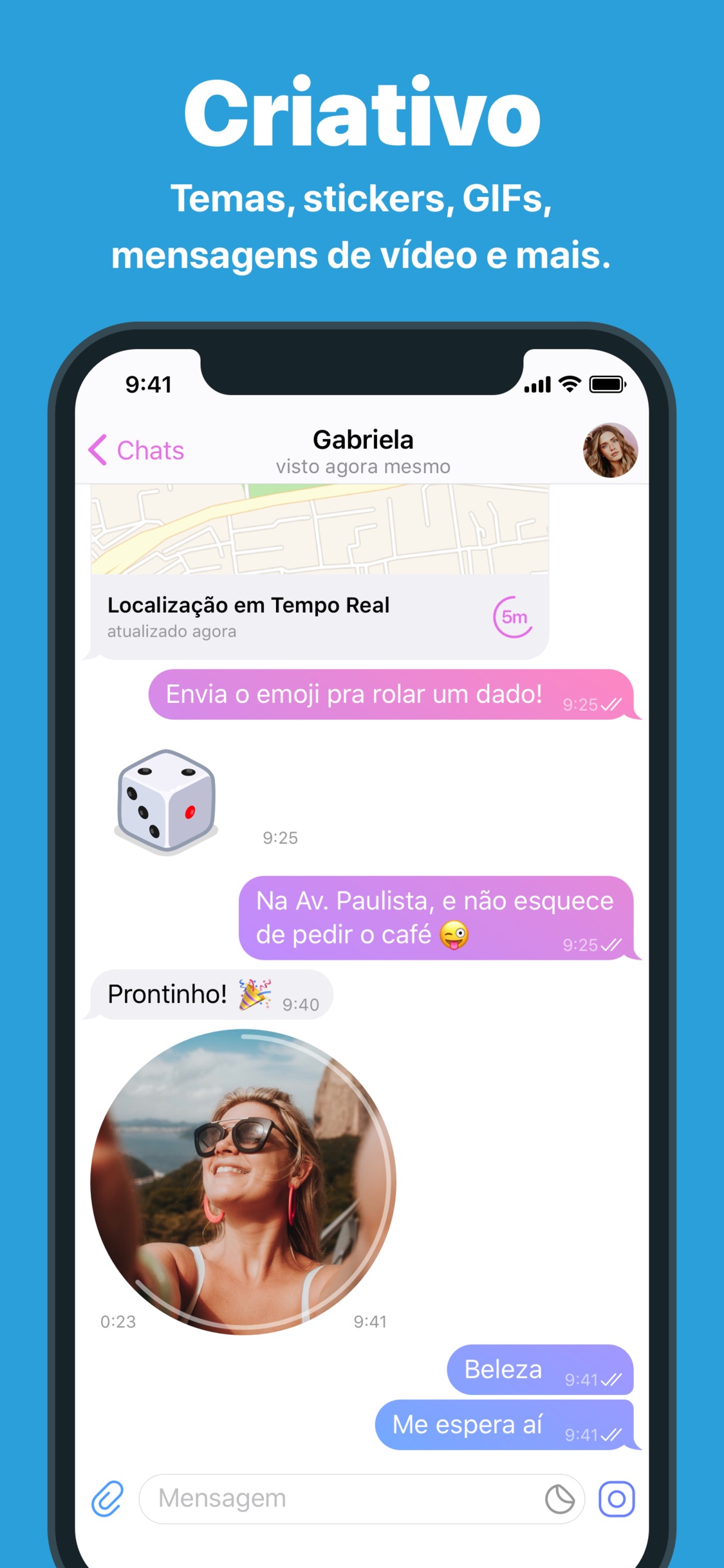 Screenshot do app Telegram Messenger