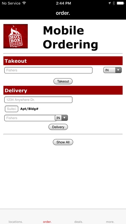 HotBox Pizza App