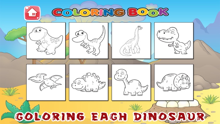 Dinosaur Coloring Book Free Pages for Toddler Kids screenshot-3