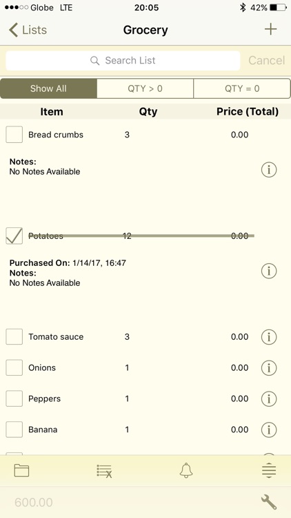 Tiny Shopping List
