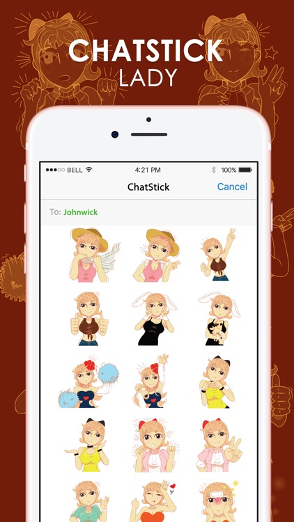 Lady Isan cute cute Stickers Keyboard By ChatStick