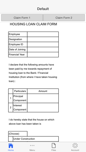 Housing Loan Claim Form